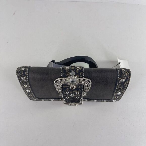 Rustic black Wallet Pocket Book Beaded Jewels Embroidered Rhinestone - Picture 10 of 10